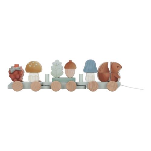 Houten Blokkentrein - Blauw - Forest Friends