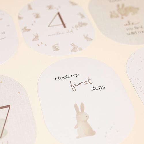 Mijlpaal kaarten - Beige - Baby Bunny - EN