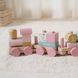 Houten Blokkentrein - Roze - Fairy Garden