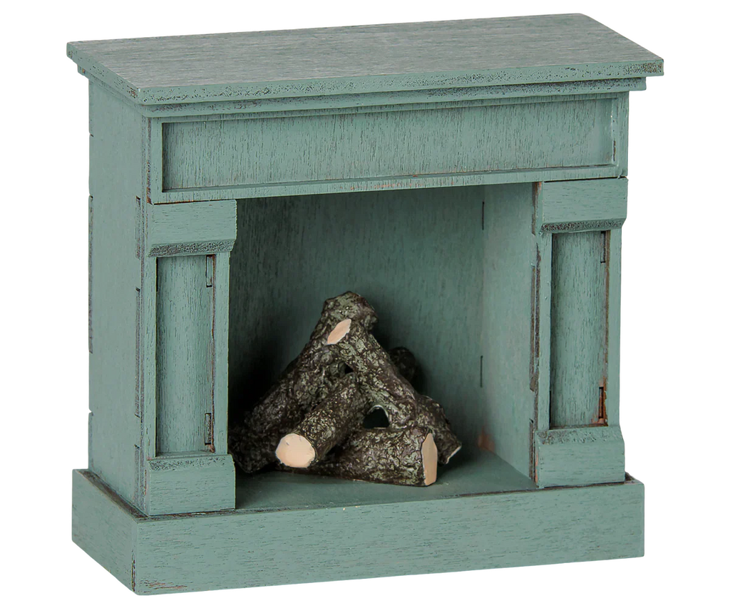 PRE-ORDER: Maileg Fireplace, Mouse - Blue (Estimated Arrival Mid August)