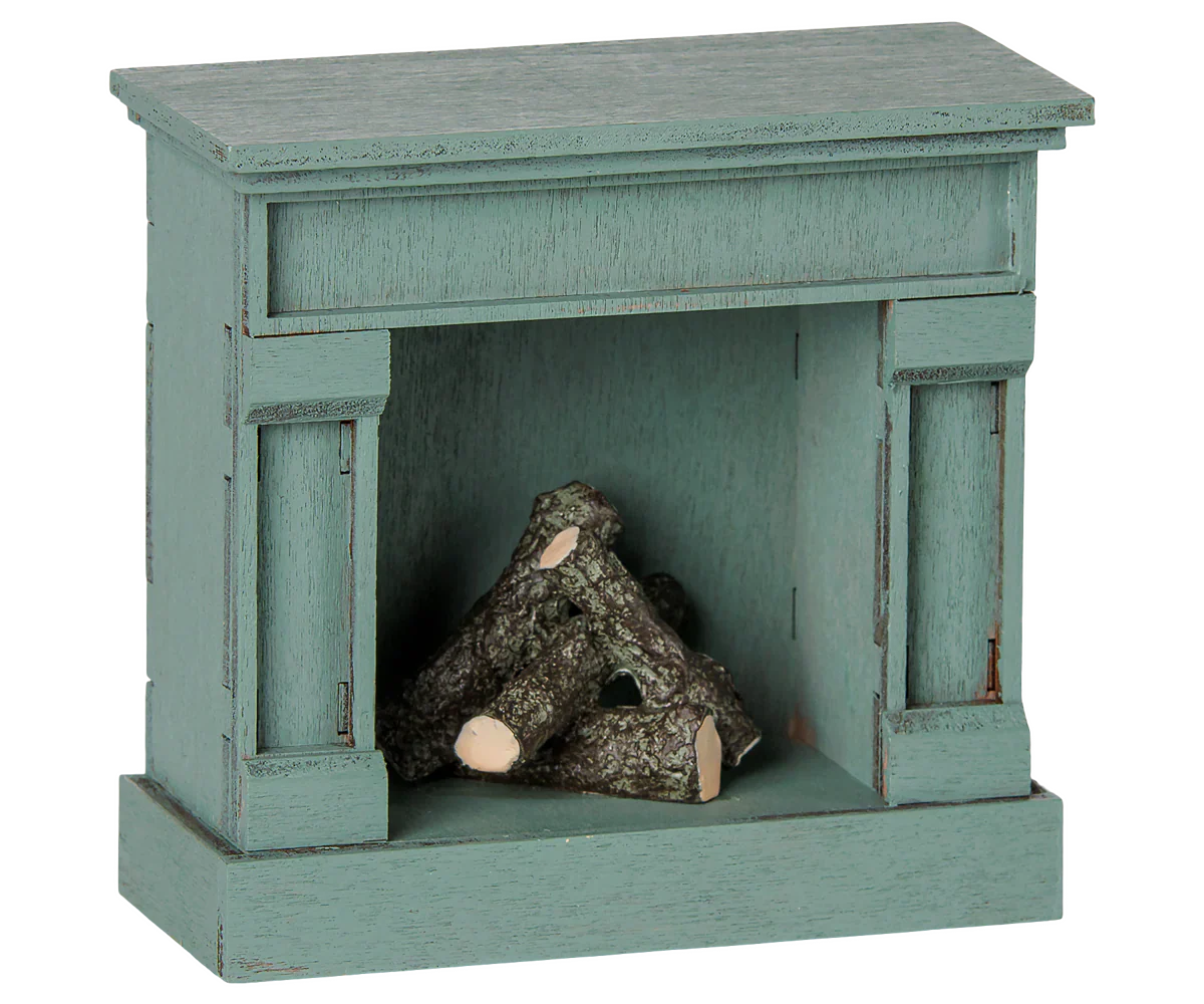PRE-ORDER: Maileg Fireplace, Mouse - Blue (Estimated Arrival Mid August)