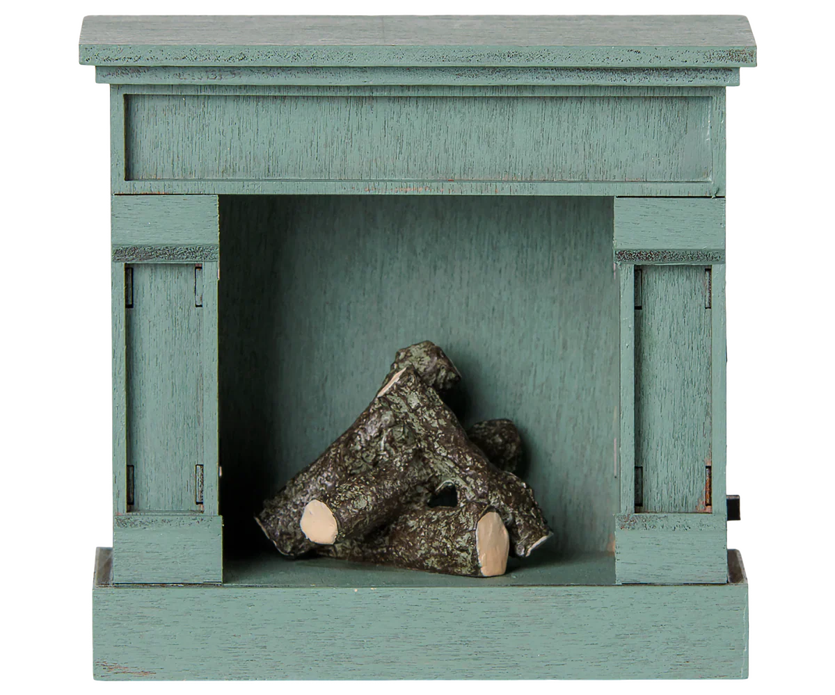 PRE-ORDER: Maileg Fireplace, Mouse - Blue (Estimated Arrival Mid August)